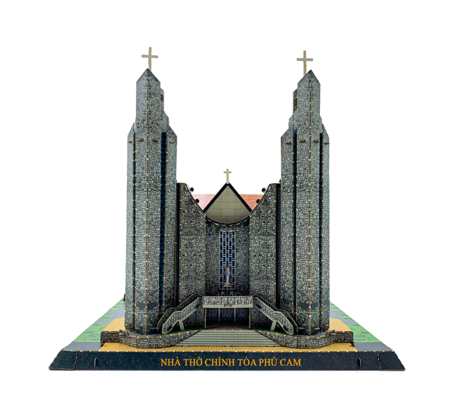 Nhà thờ Chính Tòa Phủ Cam Huế phiên bản Mô hình 3D tự lắp ráp siêu đẹppp